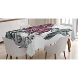Ambesonne Hummingbird Tablecloth, Orchid Flowers Bouquet And A Hummingbird Nature Wildlife Design Print, Rectangular Table Cover For Dining Room Kitchen Decor, 52" X 70", Burgundy
