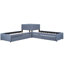 Lit simple en forme de L gris avec bureau intégré et lit gigogne - Tiroirs pour un rangement soigné