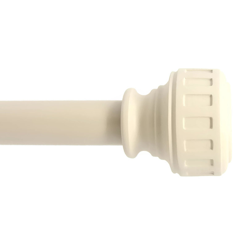 Tulare Adjustable 1'' Single Curtain Rod, 1" H x 48" W x 1" D, French White