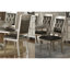Chaises de salle à manger d'appoint de luxe argentées, de 2, dossier, coussin rembourré, gris et argent, bois d'hévéa, siège de présentation classique 2 pièces