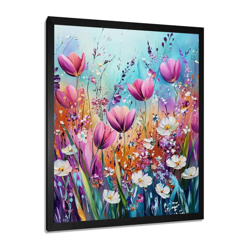 Curata - impression sur toile florale, Noir, noir, noir, noir, H 20 po x l 12 po, Reproduction encadrée d'une seule photo