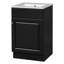 Meuble-lavabo noir de 20 po. Armoire avec lavabo en céramique. Couvercle de trop-plein lisse et cercle en métal. Tablette de porte et tablette réglable. Conception pratique du meuble-lavabo. Finition à l'eau.-574796130