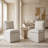 19" Wide Modern Beige Dining Chair With Padded Backrest