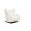 Fauteuil d'appoint blanc à oreilles avec, idéal pour une détente confortable, une structure robuste, un fauteuil moderne en tissu facile à nettoyer et un rembourrage en mousse confortable pour le salon