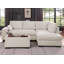 Canapé modulaire en tissu tissé de 100 po avec méridienne et repose-pieds Joshua-457799154