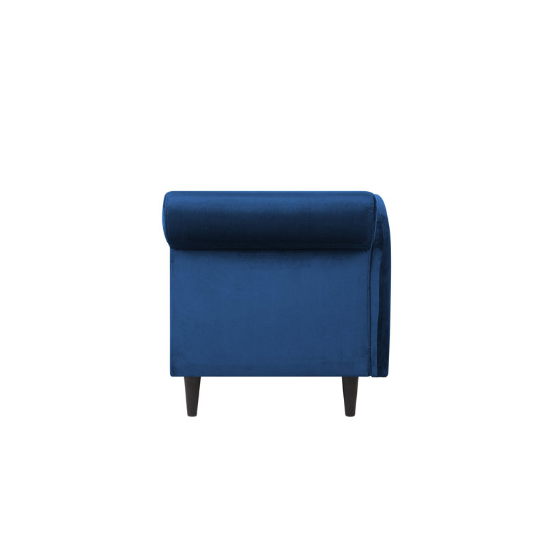 Jahiem Velvet Chaise Lounge, Navy Blue