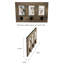 Collage de photos murales Delyth avec 3 crochets suspendus - Cadre photo mural avec aspect bois rustique, peut contenir 4 x 6 photos