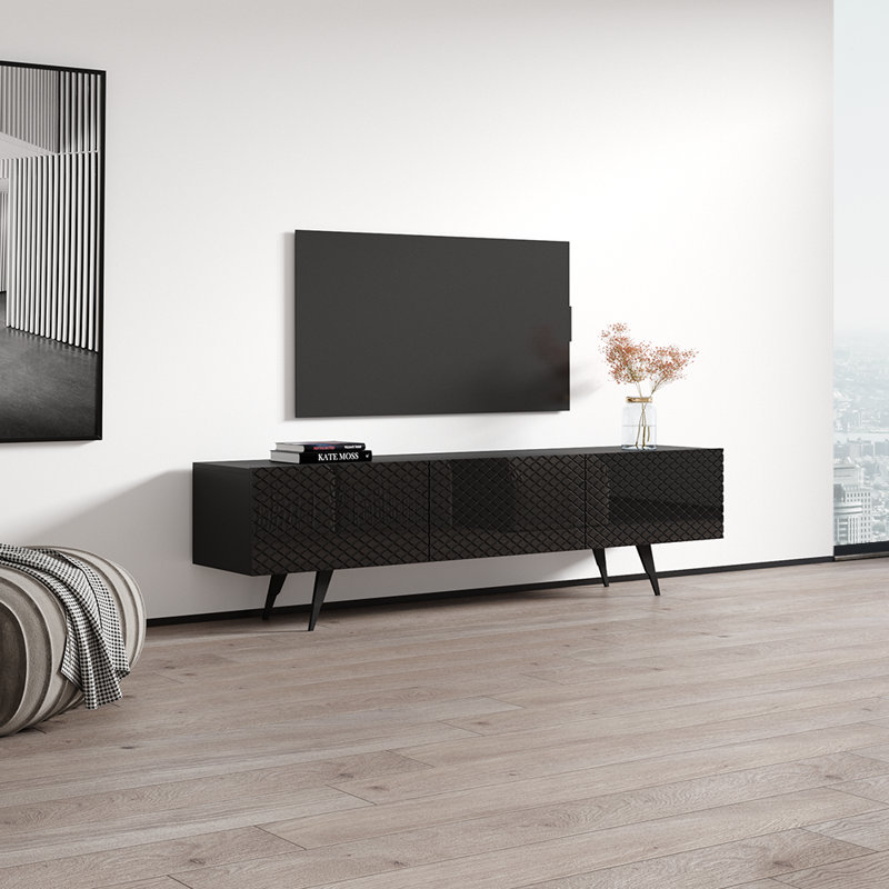 Meuble télé 70,9 po Jhream, Noir