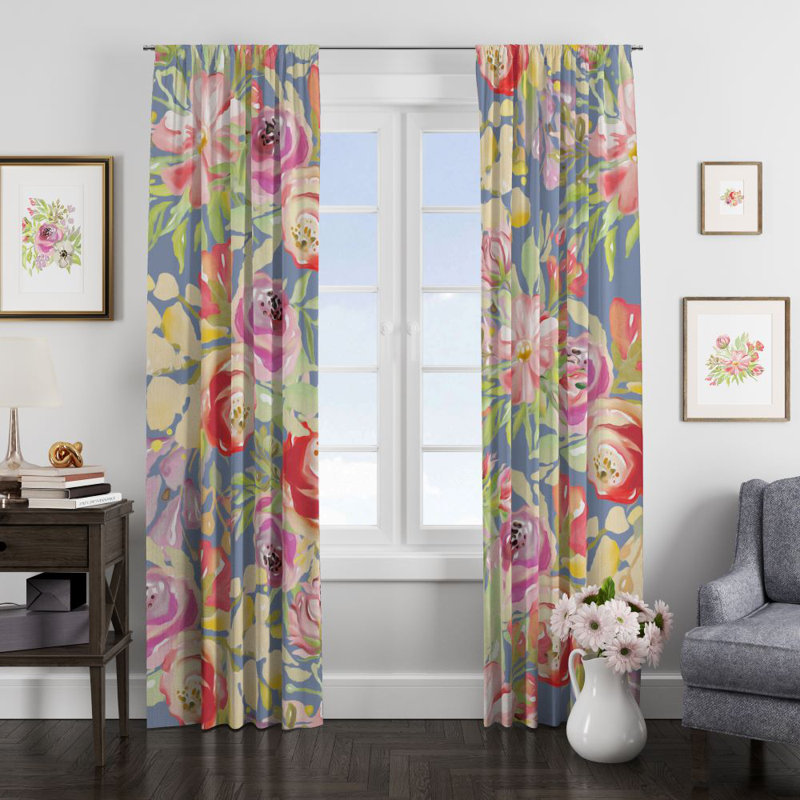 Panneau de rideau simple semi-transparent Chic Pastel, L 40 po x L 82 po