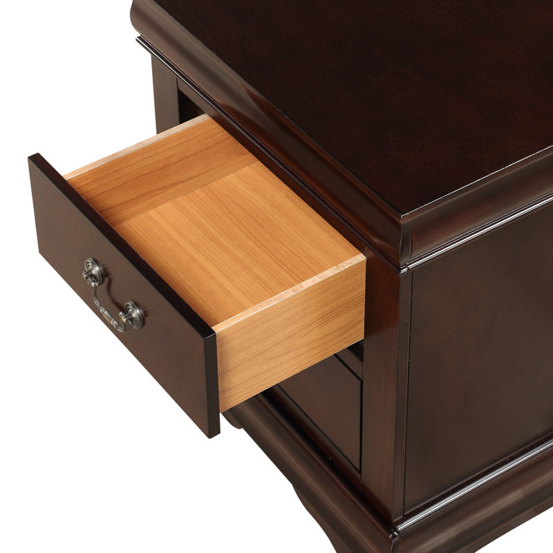 Table de chevet 2 tiroirs Cherry Louis Philip-cerisier + bois massif, Cherry