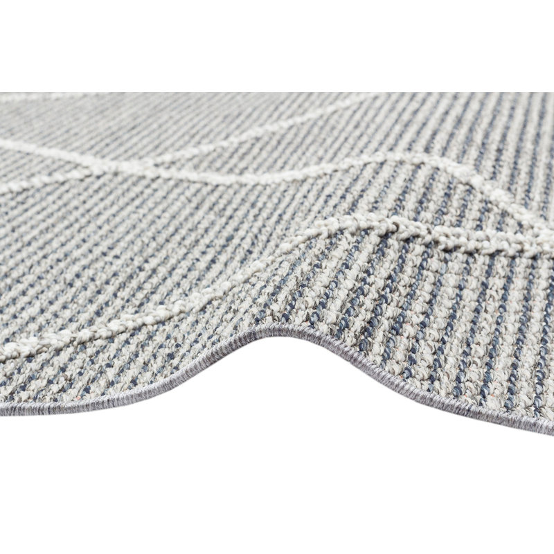 Menderes Flatweave Grey/White Rug, Rectangle 2'7" x 4'11"