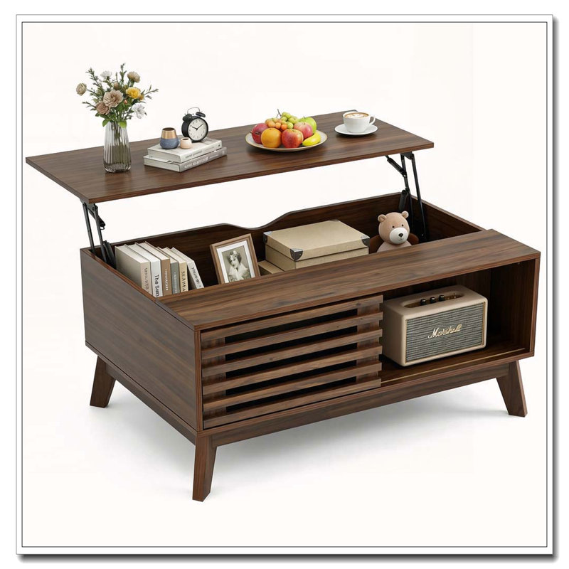 Table basse à plateau relevable avec rangement