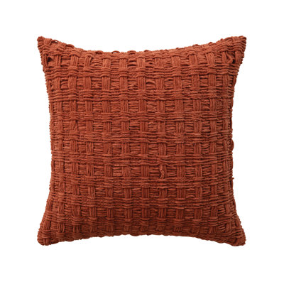 Rust Chenille Woven Square Pillow