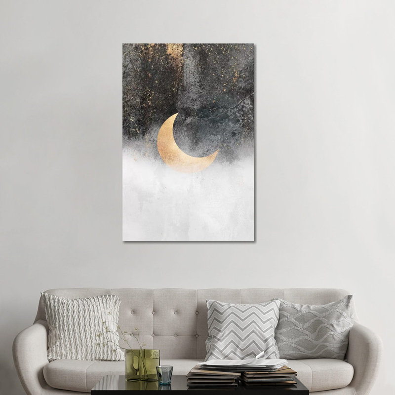 Reproduction d’art, "Crescent Moon" par Elisabeth Fredriksson, Toile tendue, Pas de tapis, H 48 po x l 32 po x P 1,5 po
