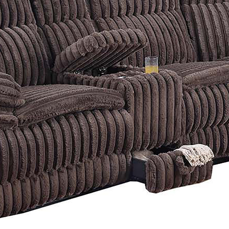 Canapé modulaire Motion, 41" H x 174" W x 40.4" D, Velours côtelé chocolat, Alimentation