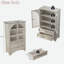 Armoire de rangement vitrée avec 2 tiroirs et tablettes réglables-246230923
