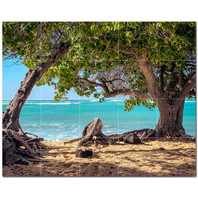 Murale en céramique satinée 6 "x 6" Beach Photo