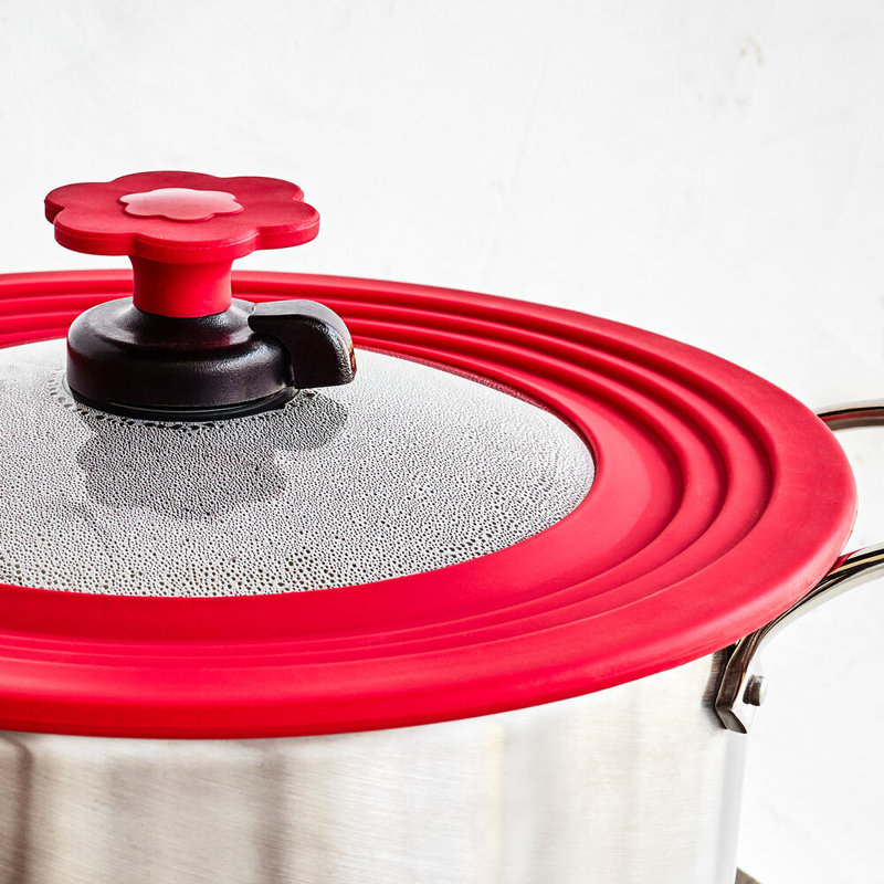 Couvercle de cuisson Universal Smart Smart Lid - couvercle en verre trempé KHQ, Rouge