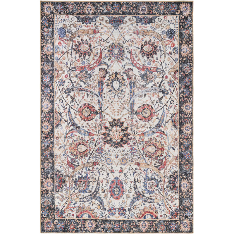 Mailen Performance Chenille Floral Indoor Rug, Rectangle 6'1" x 9'