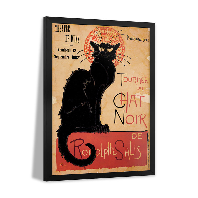 «Tournee du Chat Noir», affiche vintage encadrée par l'artiste inconnu, H 16 po x l 24 po