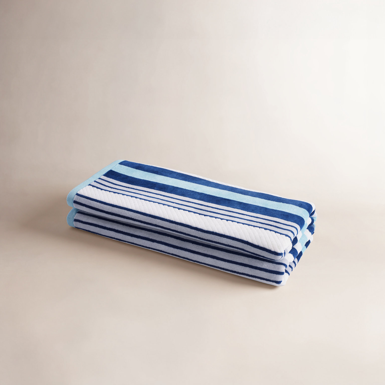 Gilus Textured Rope Cotton Beach Towel, Sky Blue