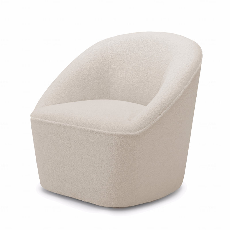 Boucle Fabric Upholstered Swivel Function Chair