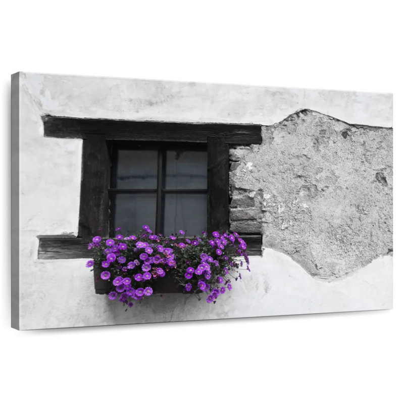 Purple Flower Box BW