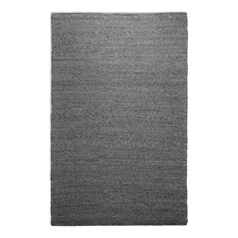 Sinder Wool Area Rug in Charcoal, Rectangle 5' x 8'