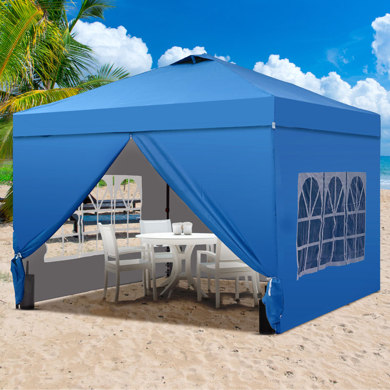 One-Push Set Up Canopy Tents, 10 (ft.) x 10 (ft.), Blue
