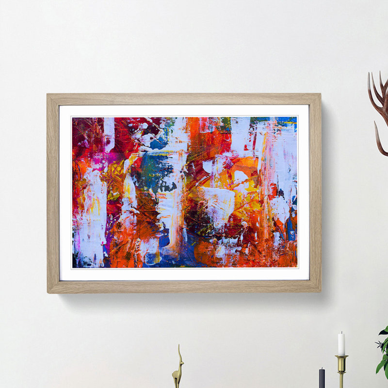 Abstract Vol.374 by S.Johnson - Picture Frame Painting Print, Oak Framed, 48cm H x 65cm W x 2cm D