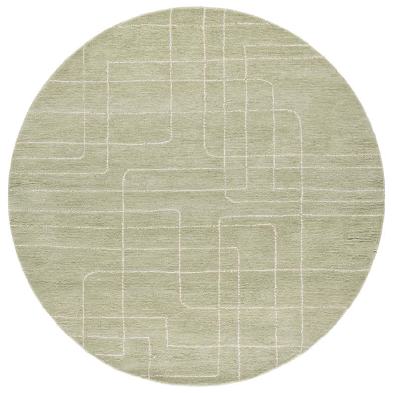 Harvest 801 Hand Tufted Wool Pile Abstract Rug, Round 6'