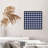 Abstract Navy Plaid Pattern Modern Unframed Art Print-851437472