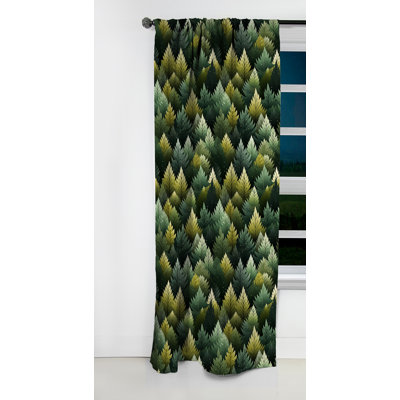 Motif vert forêt - Rideau floral - Rideau occultant floral - 1 panneau
