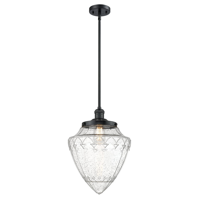 Luminaire suspendu géométrique unique 1 lumière, Grainé, Matte Black