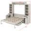 Lit escamotable tout-en-un avec bureau, armoires de rangement et tablettes-129234144