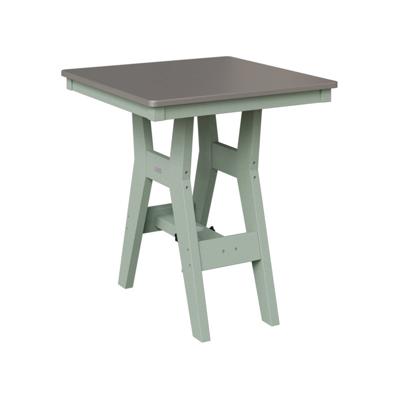 Table de bar carrée 28 po Berlin Gardens Harbor, H 38,87 po x l 28 po x P 28 po, Acier inoxydable martelé