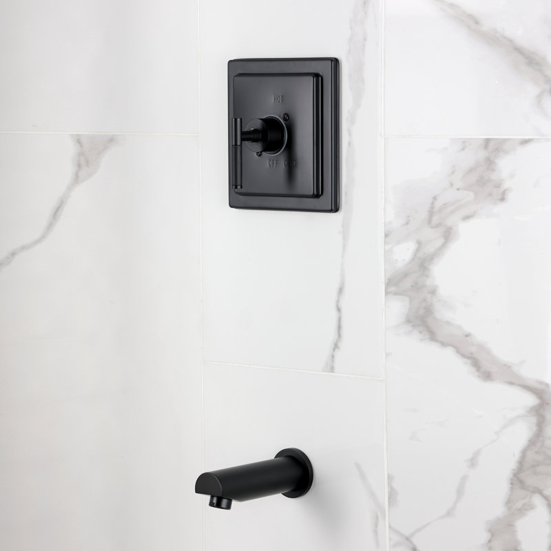 Kingston Brass Kaiser Single-Handle Pressure Balanced Tub Faucet, Matte Black