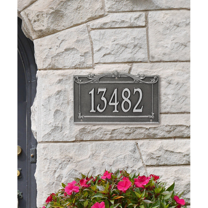 Plaque d'adresse murale 1 ligne Signature Series, Gris, Oui, Gris fumée