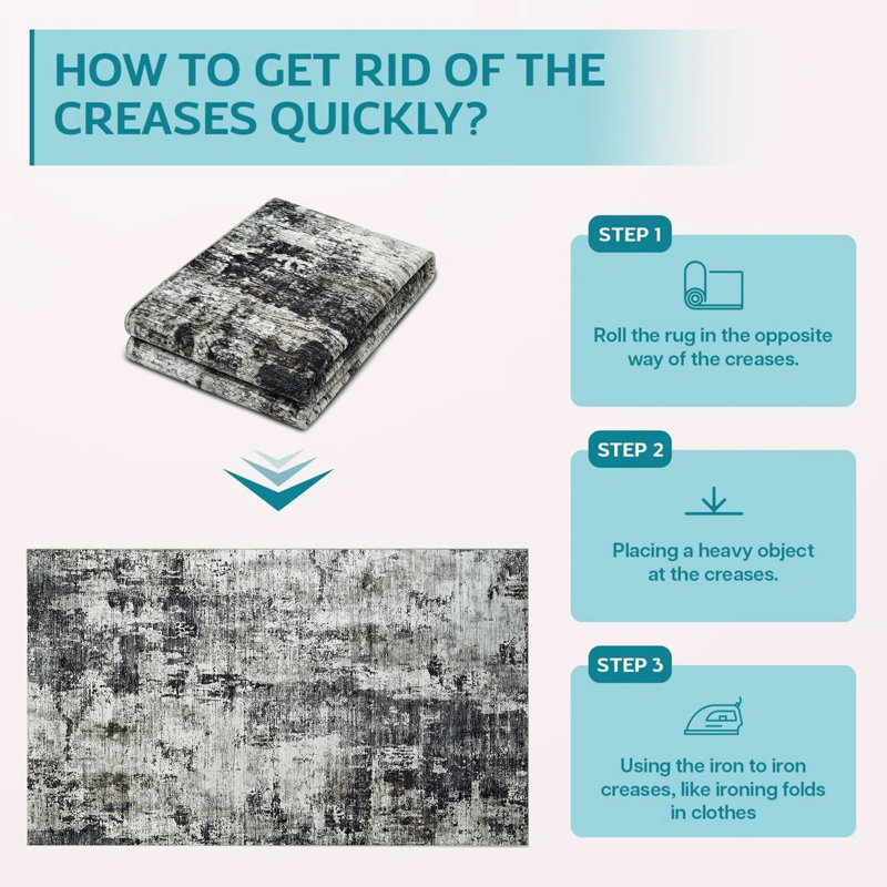 Arvada Rectangle Oriental Shaggy Area Rug, 60cm x 110cm