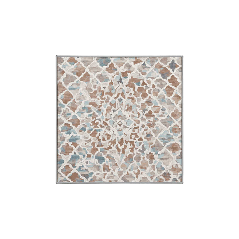 Tapis gris soyeux et moelleux, Carré 4 pi