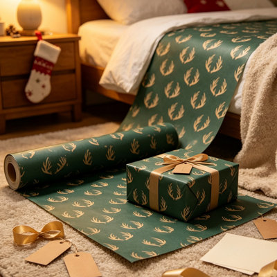 Christmas Decor Christmas Wrapping Paper Roll Vintage Kraft Gift Wrap Paper Assorted Xmas Designs Holiday Decorative Paper For Christmas Gift Wrapping