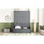 Grand lit mural gris - peu encombrant avec coussin pliable et mobilier fonctionnel-305480938