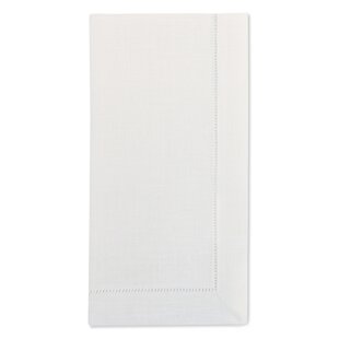 Sferra Filetto Modern Classic White Linen Gold Border Dinner Napkins - Set  of 4