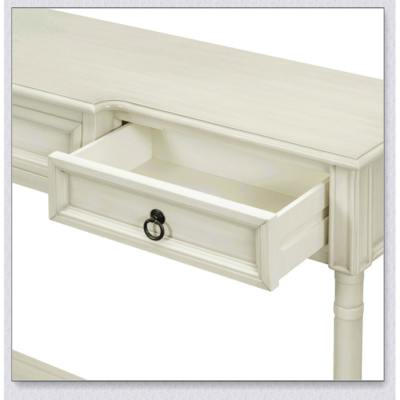 Console Console avec tiroirs pour hall d'entrée avec tiroirs saillants, Blanc antique, Blanc antique