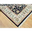 Tapis bleu nouvel âge en laine rectangulaire 6 pi 1 po x 8 pi 10 po Catine