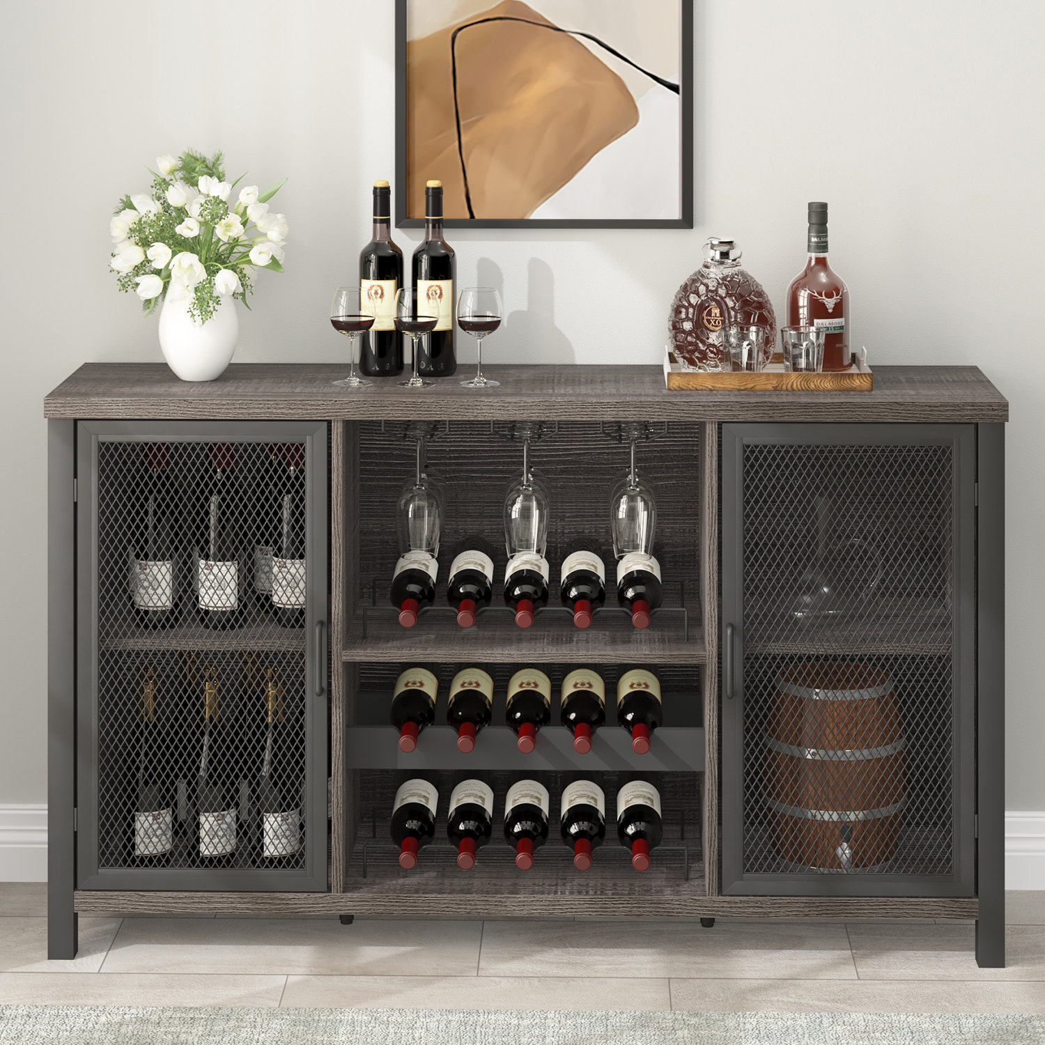 17 Stories Haven 55.11'' Bar Cabinet & Reviews | Wayfair