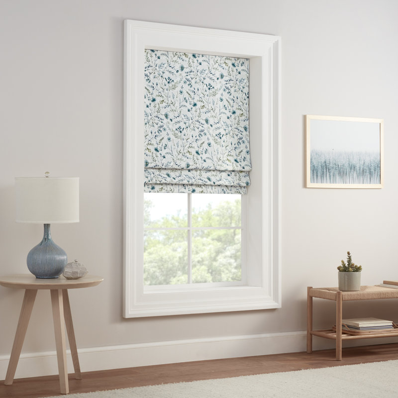 Marine Botanical Blackout Cordless Roman Shade 64x35