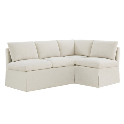 Alayaa Upholstered Corner Dining Banquette With Removable Slipcover & Casters