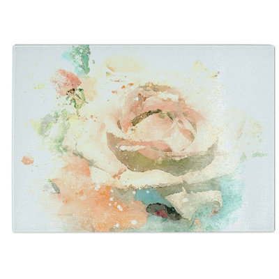 Glass Floral Art in Abstract Chopping Board