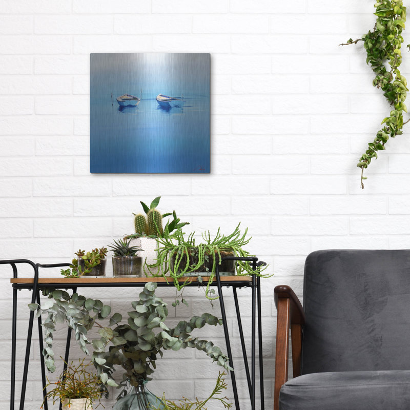  «Late Moorings» par Craig Trewin Penny, art mural en métal, H 12 po x l 12 po